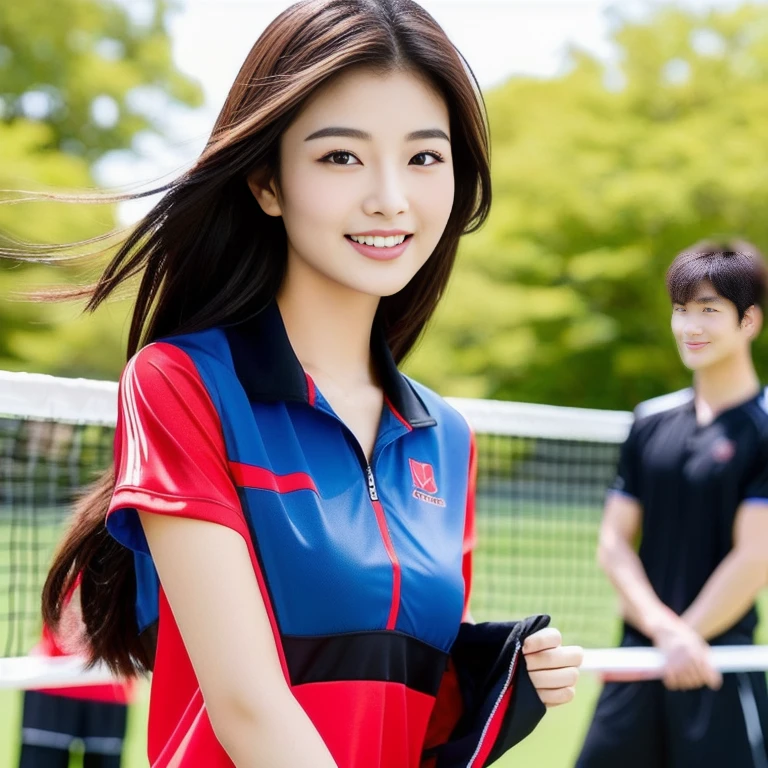 Asian woman Arafade stands in a blue shirt and plaid shorts., beautiful south korean woman, gorgeous young korean woman, Korean girl, beautiful young korean woman, korean woman, young asian girl, beautiful asian girl, Tzuyu from two times, Asian features, Cute young man with a sweet Asian face, นางแบบแฟชั่นkorean woman, Japanese model, Gorgeous Chinese model, Chinese girl, black and red silk dress, Sporty,a close up of a woman in a red shirt and black shorts, Wear a volleyball shirt.,  Red dress, Sporty, Cute sportswear, red and black, sexy outfit, Japanese model, Professional sports style, irelia, Black and Red only, Look sexy, red sports clothes, wearing shorts, red shirt, handsome style,Malaysian