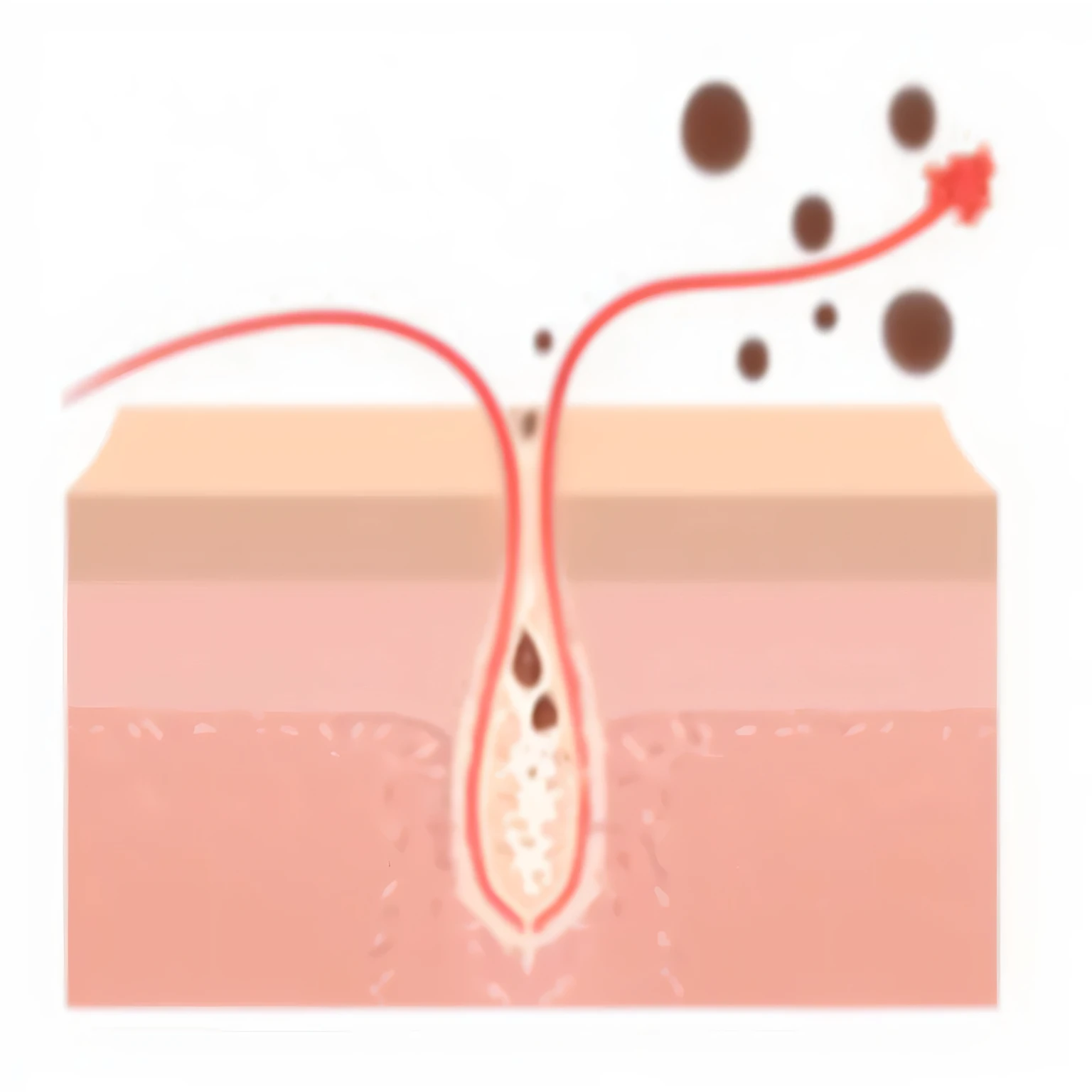 Close-up of hair loss illustration, Blistering skin, sticky skin, porous skin, Skin pore detail, Visible pores, Uneven skin, brown skin like soil, mole on cheek, Large pores, Superficial imperfections, Perfect skin, Flat illustration, wrinkles and muscle tissues, acne, Skin texture is like the brain