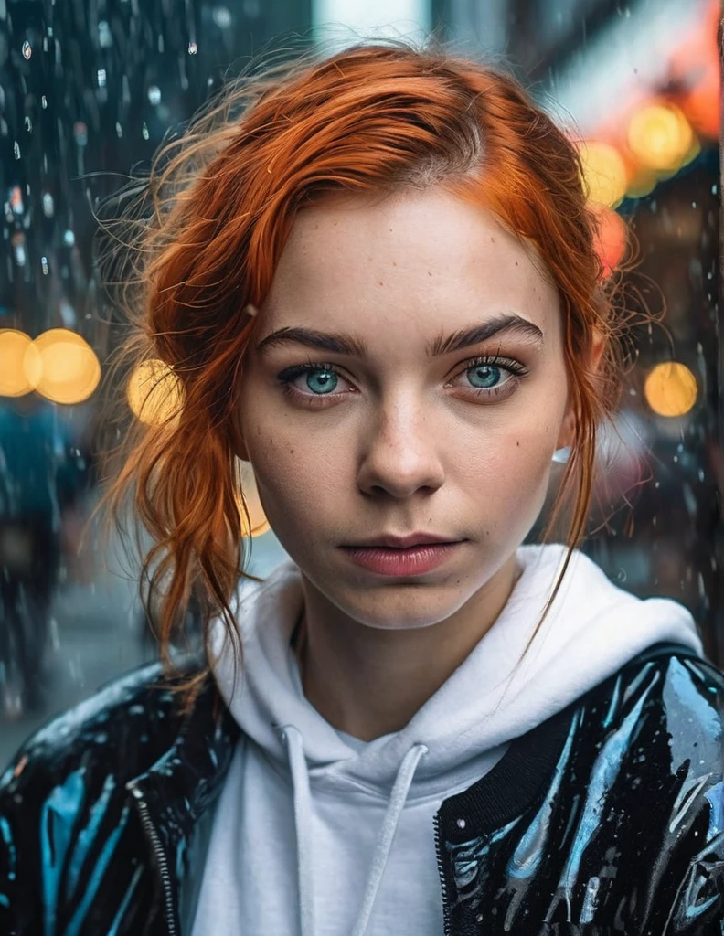 portrait of ((ohwx woman)) wearing black hoodie, by norman rockwell. high detail painting 8k resolution hd digital art trending on Artstation and behance detailed photo 85 acadmm f/1 1 4 rendered in octane engine unreal 5 with ambient light from the right side of her face is floating underwater! colorful fish!! intricate details dramatic lighting hyper realistic volumetric shadows depth fog lens bokeh background award winning photograph portrait studio photography 35