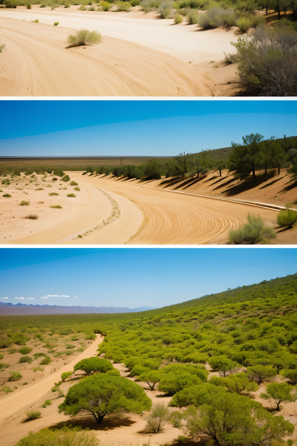 create a landscape in transition from native forest to desertification.
