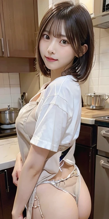 System kitchen, morning,cooking,gorgeous young japanese women, Tight ass, Beautiful South Japanese Women, 20 year old female model, Big eyes, Shiny, Very cute face, Narrow waist,nude apron
,Bib Apron,Girl wearing apron,Ultra-high resolution