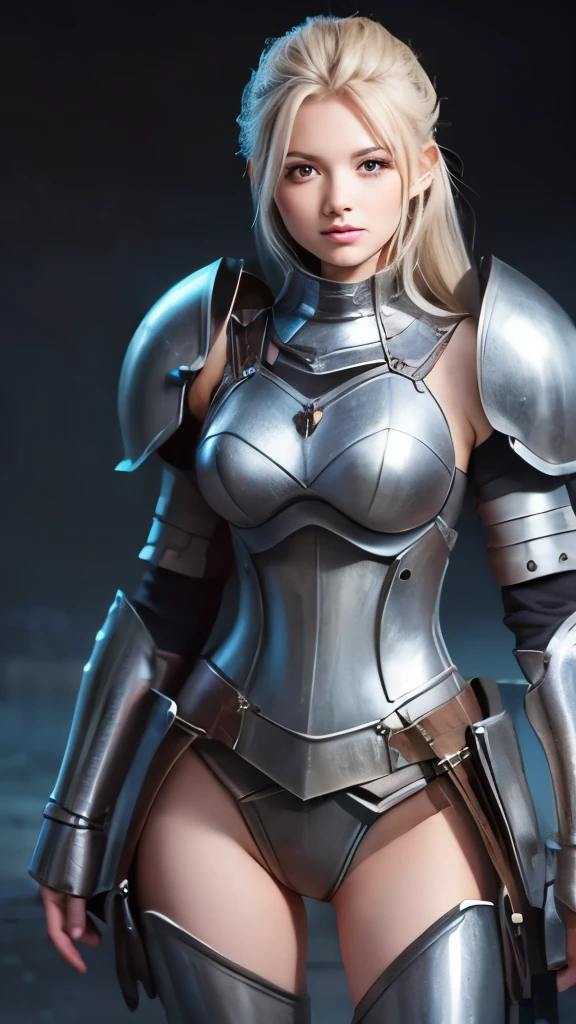 Cute woman in armor　Draw the whole body　Make it real