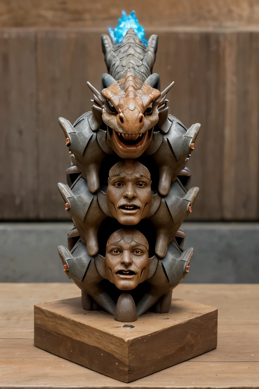 dragon with 6 heads, una cabeza de fuego otra cabeza de metal otra cabeza de agua otra cabeza de aire otra cabeza de tierra y la ultima de madera