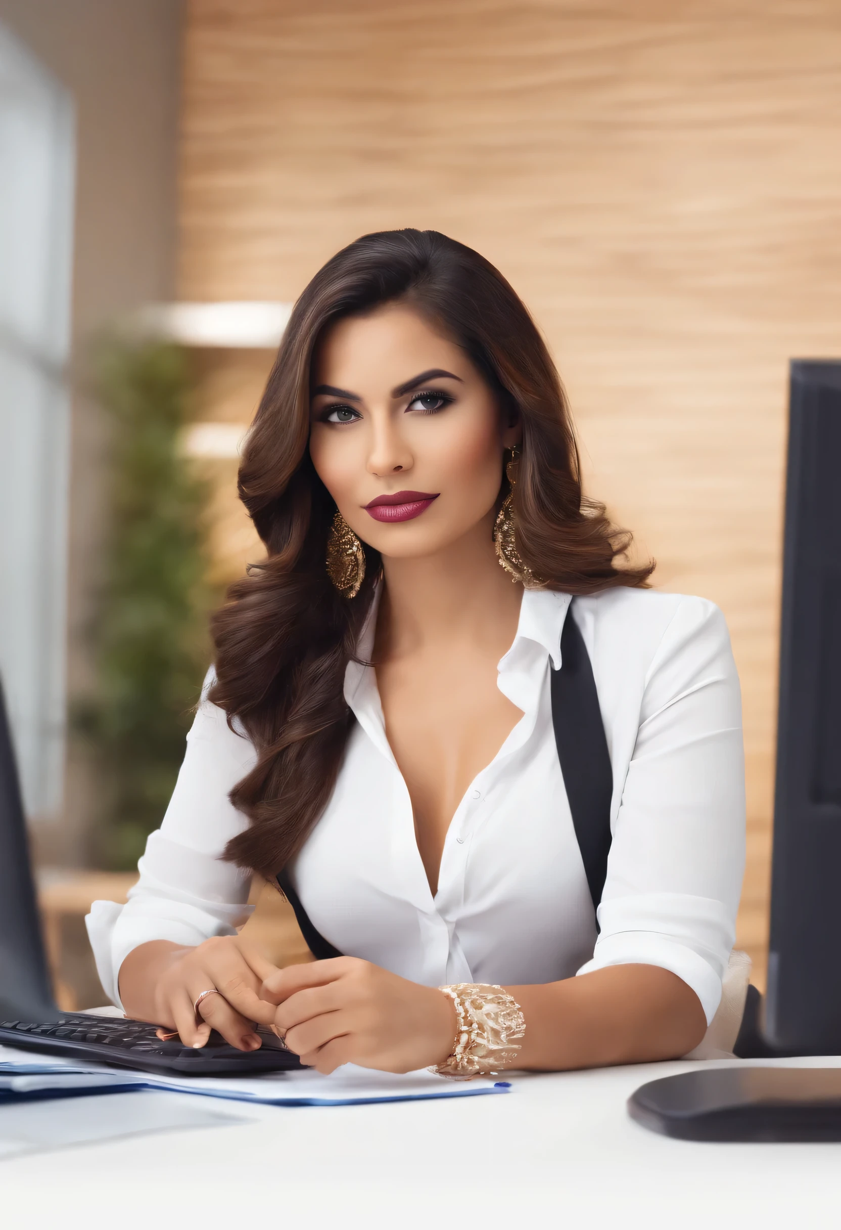 latin girl in the office