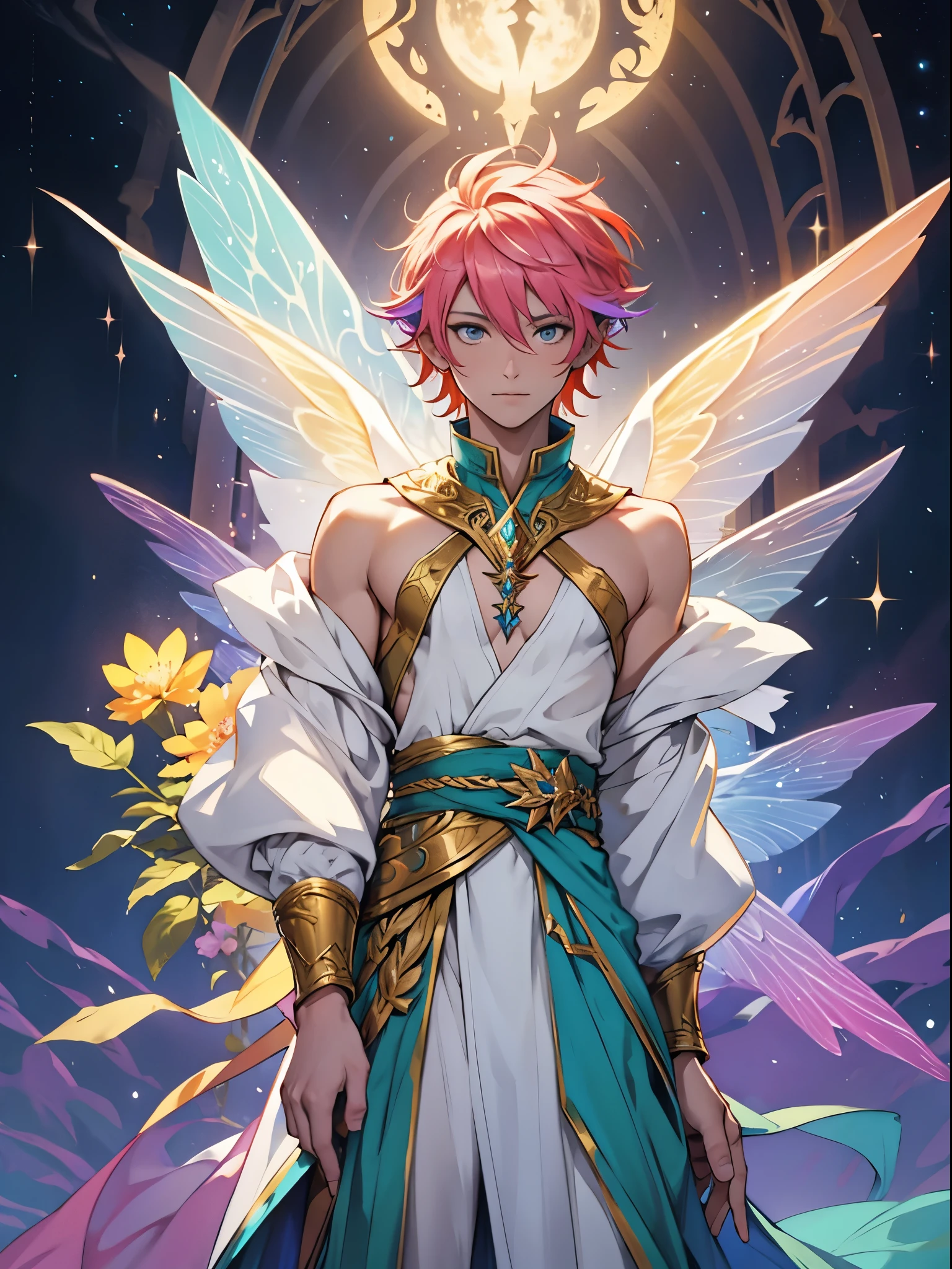 Oberon, Faery King, multi-colored wings