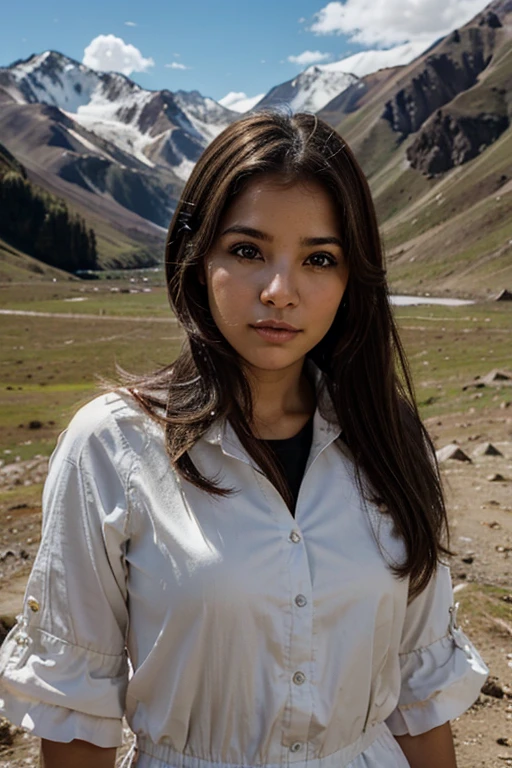 pretty latina girl venezuela los andes gocha blanca light brown hair brown eyes in the mountains