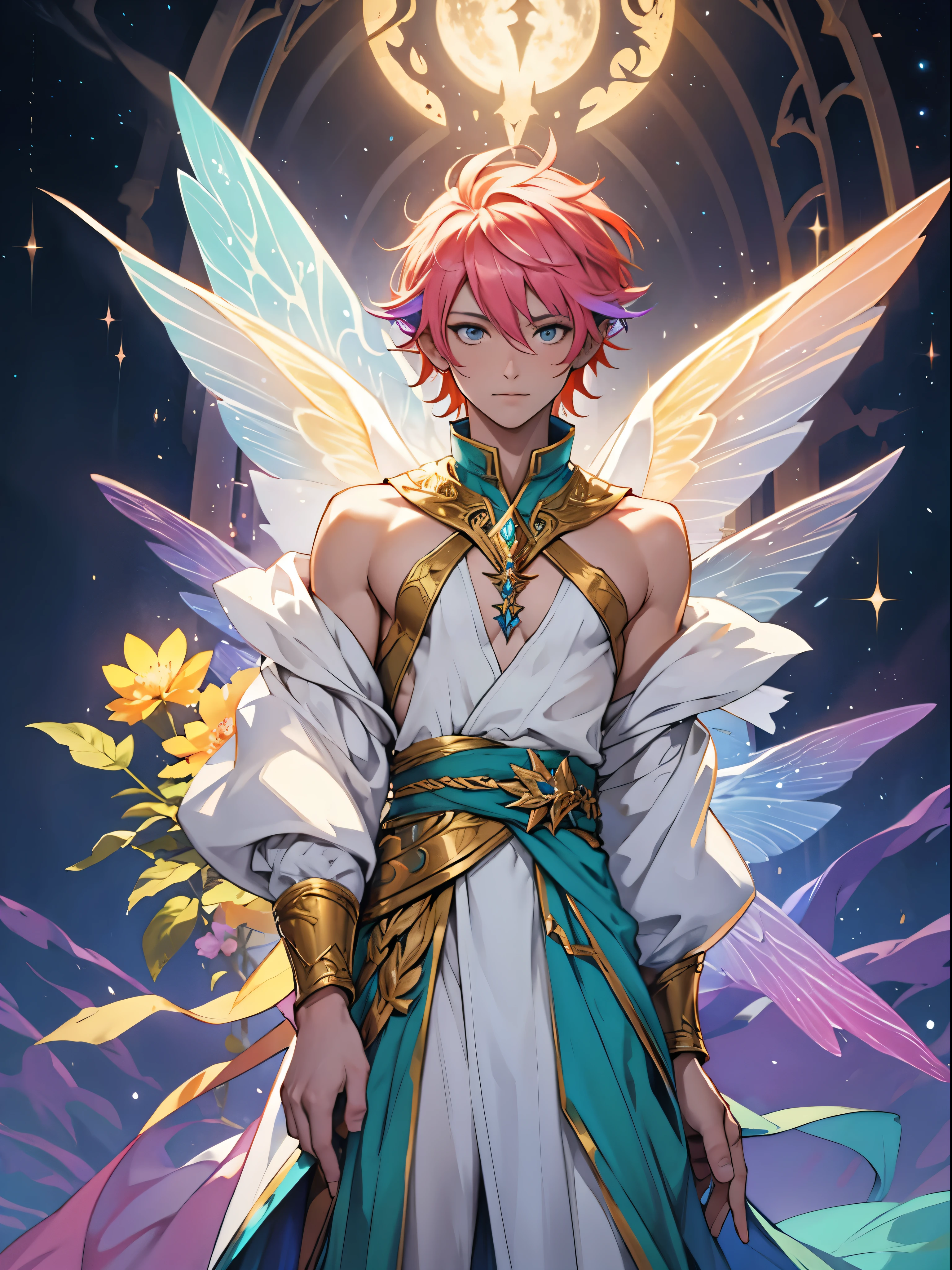 Oberon, Faery King, multi-colored wings