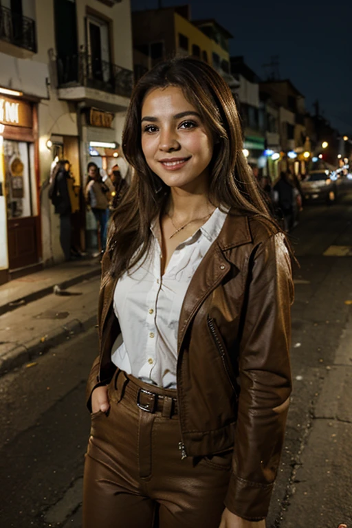 pretty girl latina venezuela los andes gocha clothes color light brown hair brown eyes city smile friends