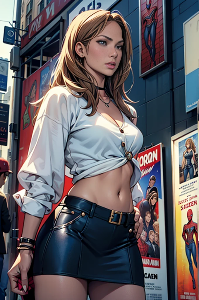 Jennifer Lopez、マーベルコミックの映画Poster、so beautiful、Movies about Spider-Man、sexy、whole body、Wearing a skirt、Premiere Date、Poster、belly buttonを突き出す、new york、She's wearing a ripped Spiderman suit、The suit is torn、Wearing a skirt、Red and black color scheme、dynamic、masterpiece、highest quality、Super detailed、Very detailed、Delicate and beautiful shine、Ultra-high resolution、Cinematic、break、breakドロップ、(Torn clothes:1.5)、(Wet clothes:1.4)、Bare shoulders、Real Rain、Wet Hair、belly button、Exposed Skin、sexyな肩を披露