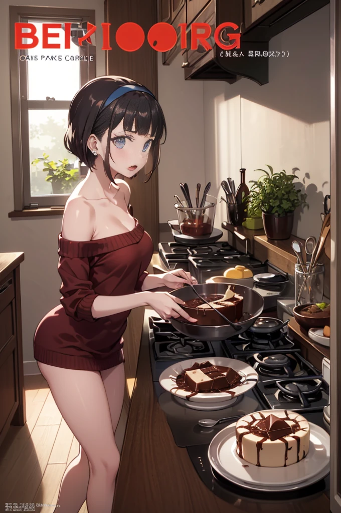 (masterpiece, best quality),
1girl, cooking, from behind, cowboy shot, show ass, ass focus, looking at viewer,
BREAK, girl, nude, chest apron, black hair, medium hair, medium breasts, nose blush,
BREAK, background kitchen,