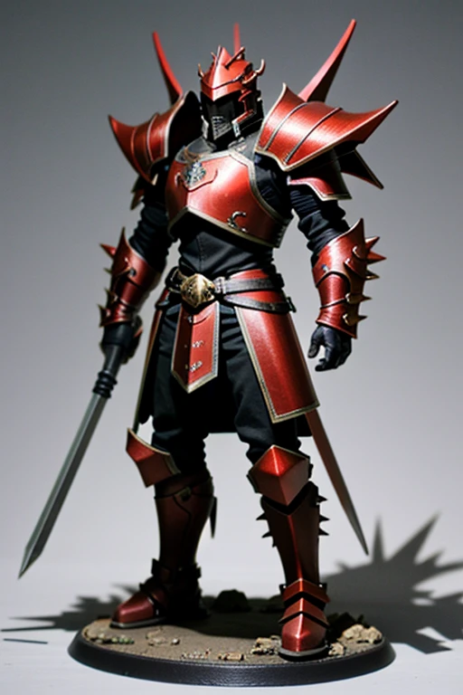 Warlord with red dragon armor with spiked