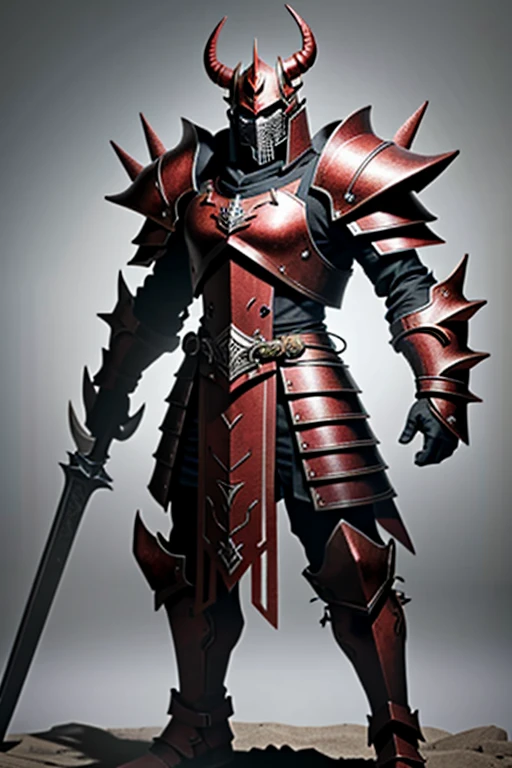 Warlord with red dragon armor with spiked