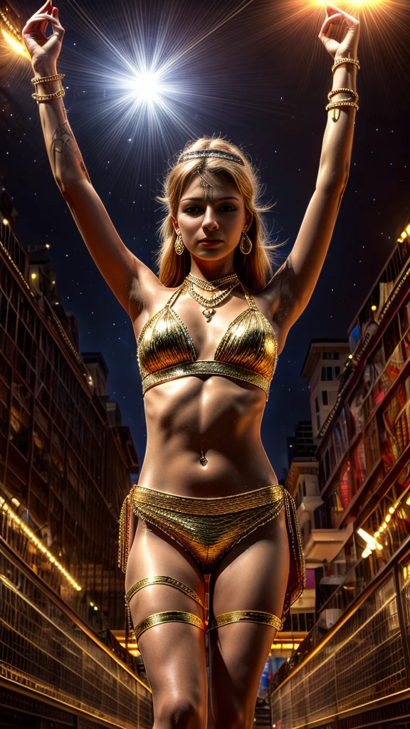 8K, Best Quality, Masterpiece, Ultra High Resolution, crazy shiny dancing golden gods