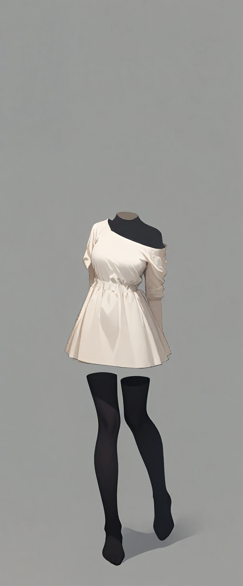nobody, 1 girl, alone,Headless, no hands, No legs, There are no arms, No weapons, Simple background, skirt,