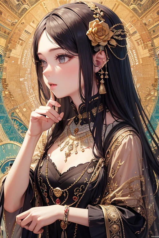 (masterpiece, highest quality, highest quality, Official Art, beautifully、aesthetic:1.2), (One girl), Very detailed,(Fractal Art:1.3),colorful,Most detailed