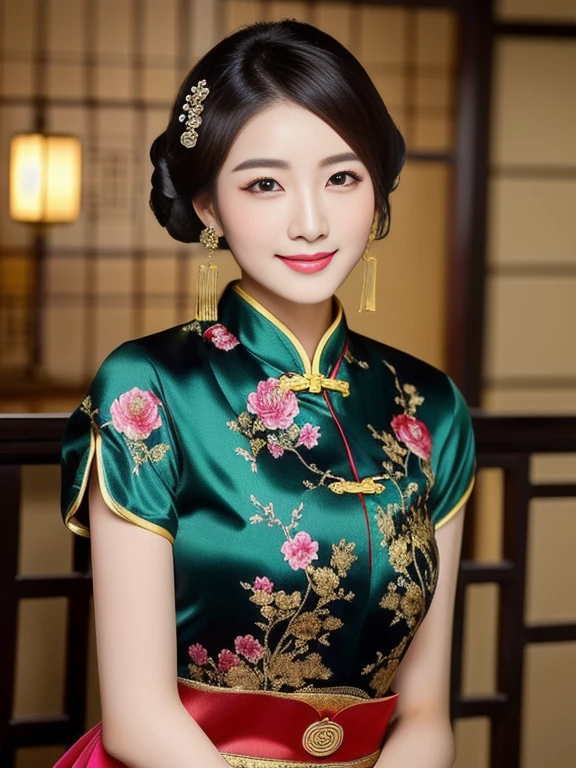 asian womanผู้หญิงอาราฟในชุดสีแดง, Dark Green, Good quality, expensive silk,) sitting on a chair, Cheongsam, Chinese dress, traditional chinese, Chinese style, traditional chinese clothing, Chinese woman, Chinese girl, Chinese dress, Wear beautiful clothes., with ancient Chinese aesthetics, with ancient Chinese clothes, Detailed dress and facial features, Wear a luxurious silk dress., elegant japanese woman, Wear gorgeous clothes., traditional beautyโพสท่าถ่ายรูป, Chinese woman, traditional chinese, Cheongsam, Chinese girl, traditional chinese clothing, Chinese dress, elegant japanese woman, traditional beauty, Chinese style, asian woman, beautiful oriental woman, สวมชุดCheongsamสีน้ำเงิน, cute woman, Gorgeous Chinese model, ในชุดCheongsamสีน้ำเงิน