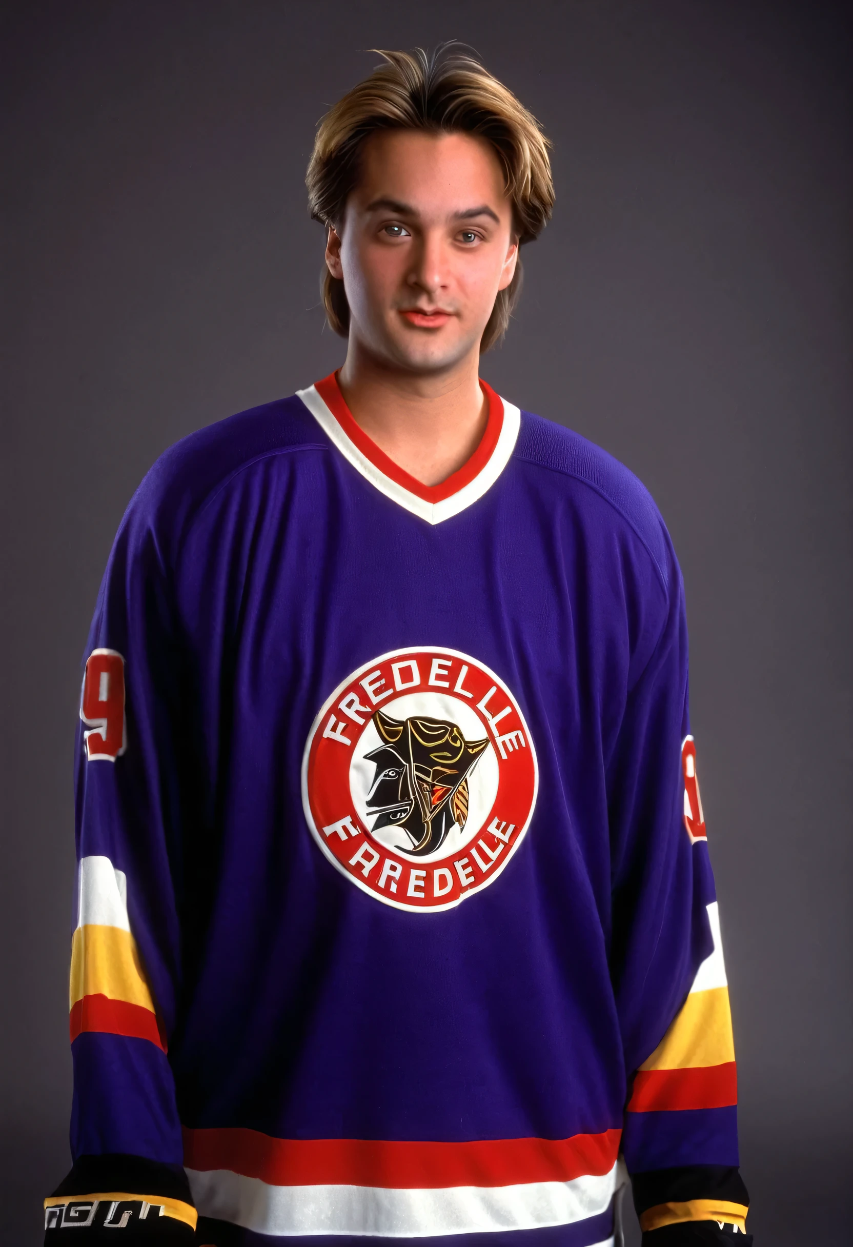 will friedle, 1990s, 90s, ?????? jersey, short floppy hair, blank background