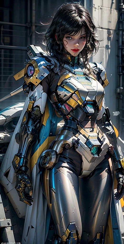 Super detailed, advanced details, high quality, 最high quality, High resolution, 1080p, hard disk,(pharah),overwatch,beautiful cyborg woman,Mecha cyborg girl,battle mode,Mecha body girl,She wears a futuristic mech