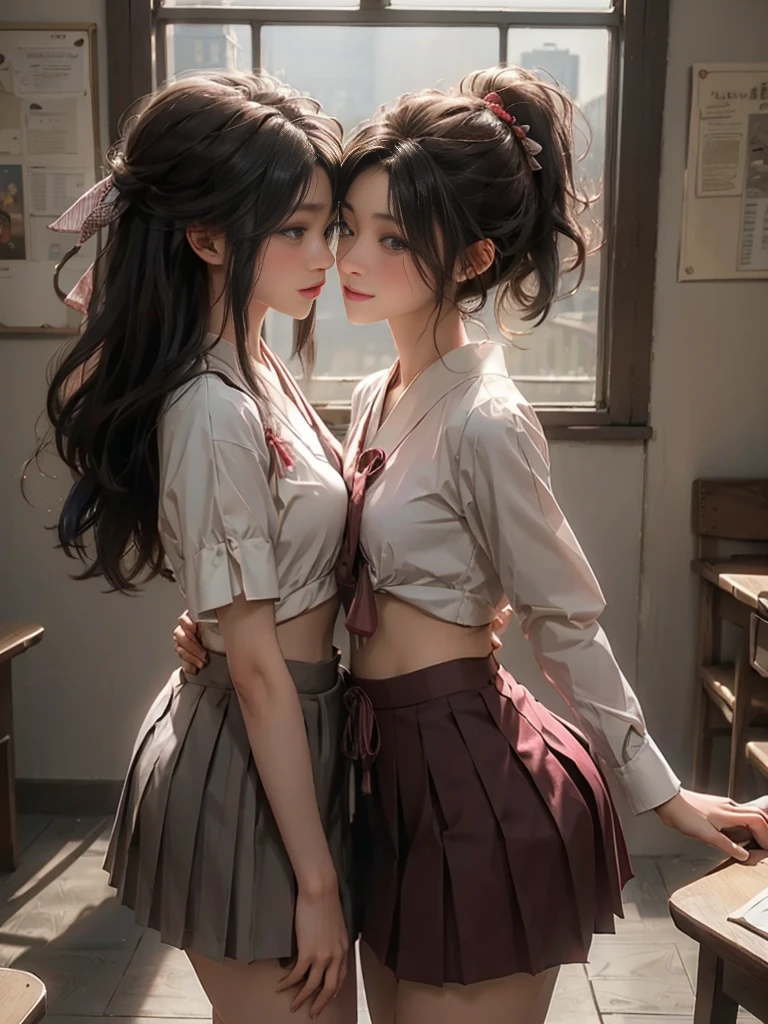 ((NSFW STILL SHOW、David Hamilton:1.37))、(Tiny Oppai-Loli Twins:1.37)、{(Dynamic-angle)|(from side)|(from back)|(from below:1.2)}、{(((Kissing face to face)))|(Standing Full Body:1.2)|Wide Shot}、{(Floating hair:1.2)|(Strong wind)|(Ass focus)}、zydG、8K best quality、((Masterpiece:1.2、Photo-realistic:1.47)), ( kodachrome | realistic | photorealistic | RAW )、((Detailed KAWAII Face、Detailed Oily Porcelain skin textures、Extremely Detailed))、(brilliant Shining Perfect eyes)、Smooth shading、{Zoom Layer|clear focused}、Soft Lighting with many Follow lights、{Childish|Gigantic Cleavage:1.37}、((school uniform with white tiny panties:1.37))、{Flowers|Flower wreath|ssmile|perplexed|seductiv|Different types of hair colors}、{(Light Particles:1.2)|(Lens Flare)|(Luminescent Particles:0.6)}、{Forest Lakeside|Lakeside Cottage|Before dawn|morning glow|foggy}、(Whole Body proportions and all limbs are anatomically accurate, no extra limbs)