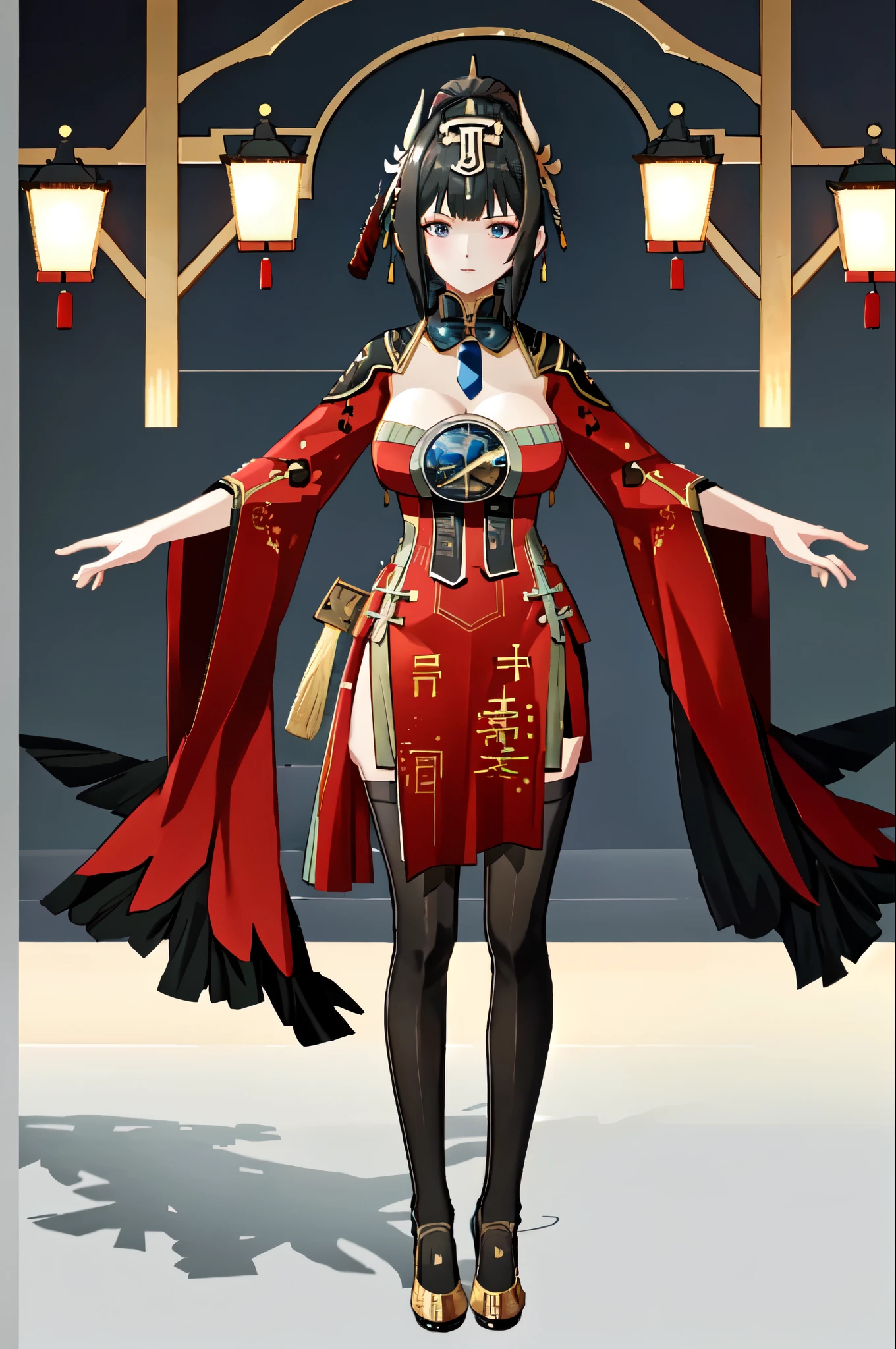 masterpiece, best quality BREAK solo, jianlingguimeng, china dress, mature female, highres, Super detailed, very detailed, highest quality, best quality, super detailed, standing, Full body drawing, hanying, Hanying, HanYing, (masterpiece), (best quality), (hyperdetail), (large breasts), (illustration), ((extremely delicate and beautiful)), (detailed light), (prefect's body), full body drawing