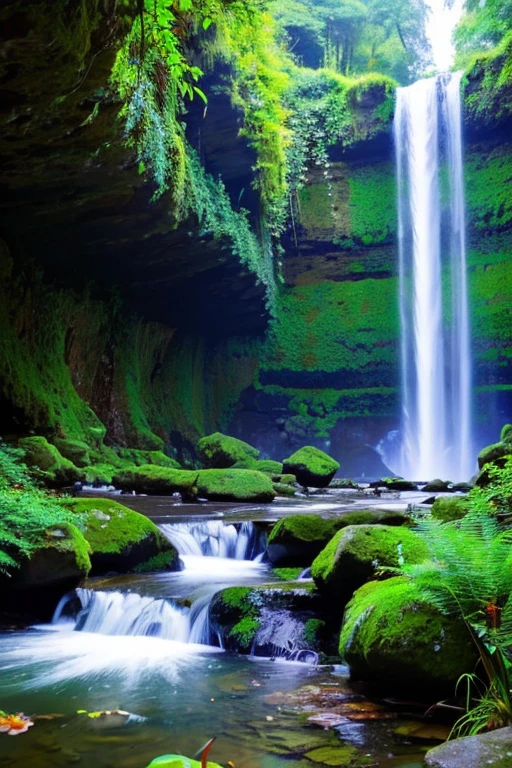 Beautiful waterfall in natural surroundings