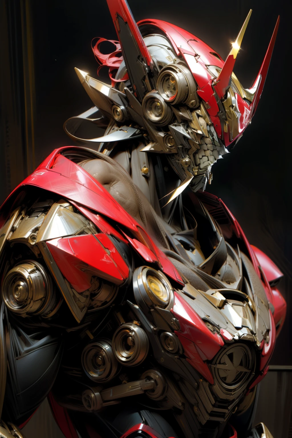 An incredible decision、High resolution、(masterpiece:1.4)、Ultra-detailed、Sharp details、Dramatic and realistic painting art、Super Sentai Series Ganger、Hero Mask、（red tint、Lush、black、yellow、、Group of 5）Hero of Justice、Decide on a transformation pose、