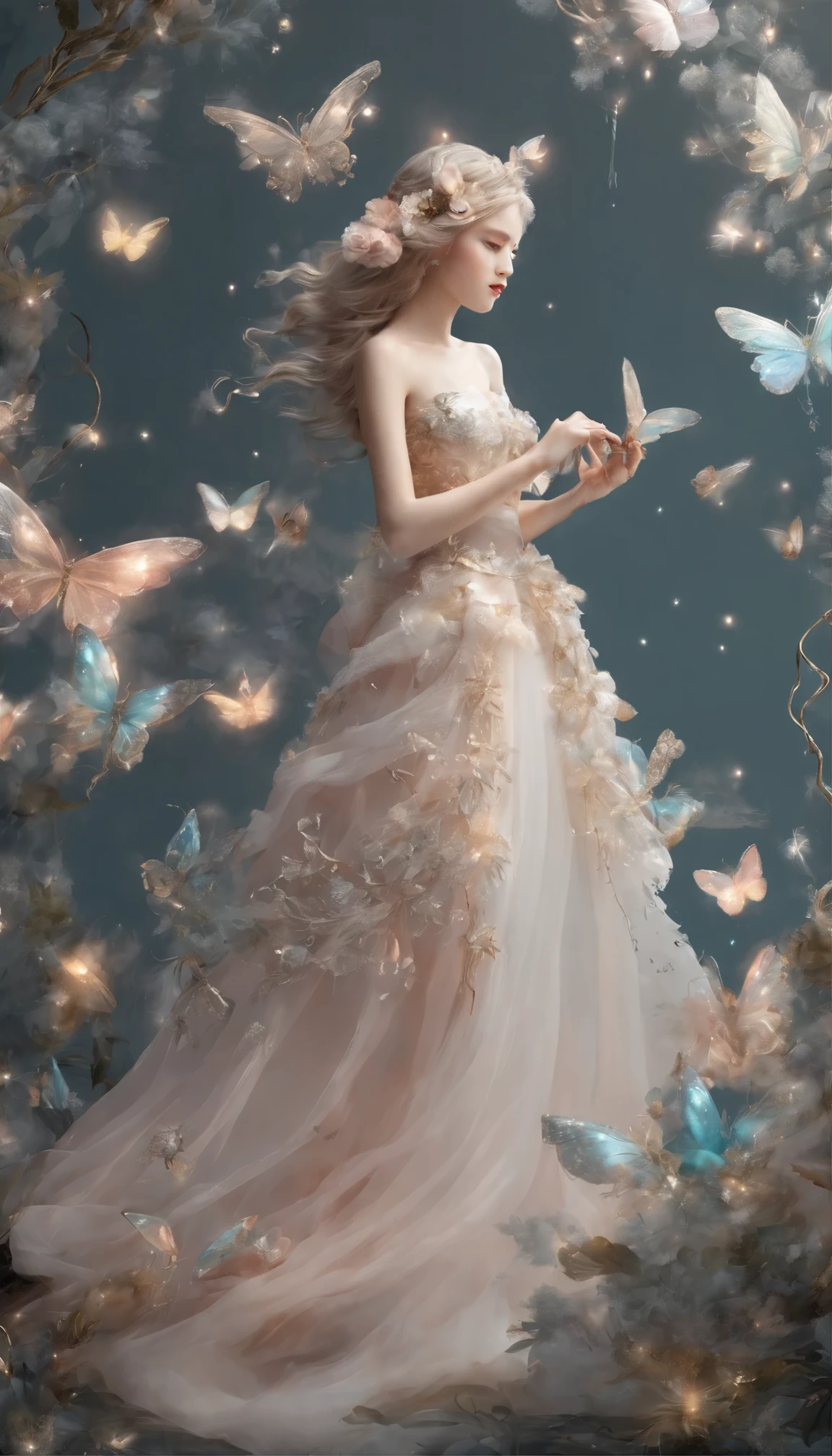 Cute fairies, fantastic scenery, transparency