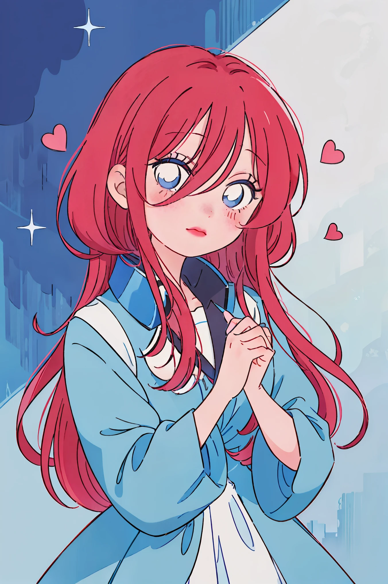 Miku nakano, turned sideways, pointing in front of her, (Old anime, vintage anime, 90's anime style, naoko takeuchi style, masterpiece、top-quality、top-quality、Official art、Beautifully Aesthetic:1.2)、(a beauty girl:1.3)、vivid colours、colourful, lHD Detail, Ultra Detail, soft Light, Deep Focus Bokeh, magical photography, dramatic lighting, intricate details, (1 girl, solo, alone), , sfw, nakano_miku, blue eyes, indigo eyes, aayotsuba, Miku, sparkling blue eyes, sfw, pretty teenage girl with long dark pink hair, heart shaped lips and blue eyes making a cute face, blushing, aamiku, Nakano Miku from The Quintessential Quintuplets, Miku Nakano, masterpiece, 4k, ultradetailed, cowboy shot, nakano miku, long pink red hair, blue headset around neck, calm face, blushing, apathetic calm face, one strand of hair across her face, blue eyes, innocent, pure, shy, tender, lovely