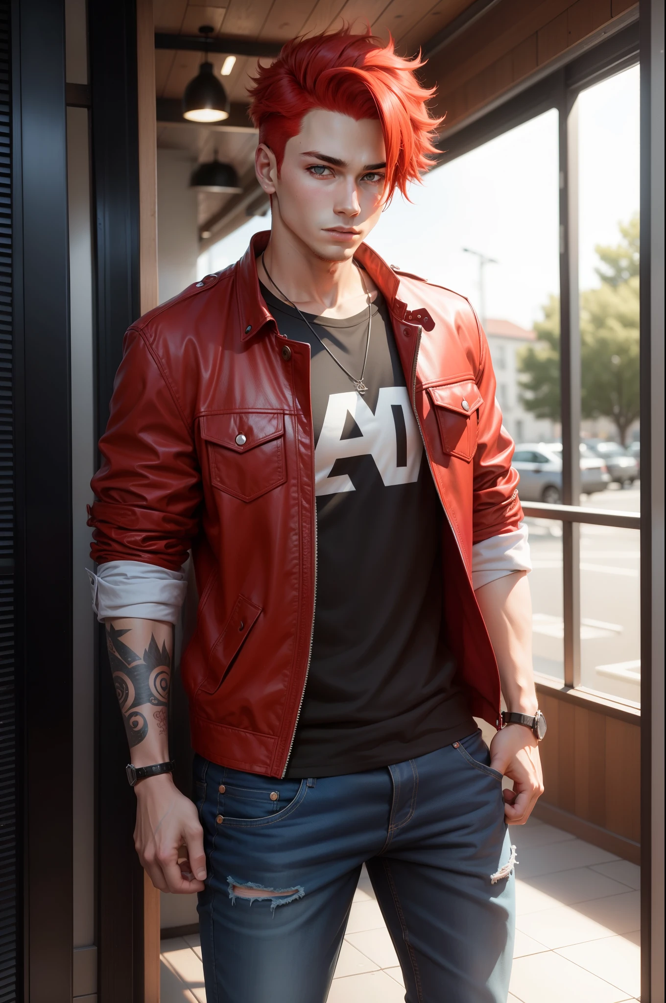 A cool boy with red hair