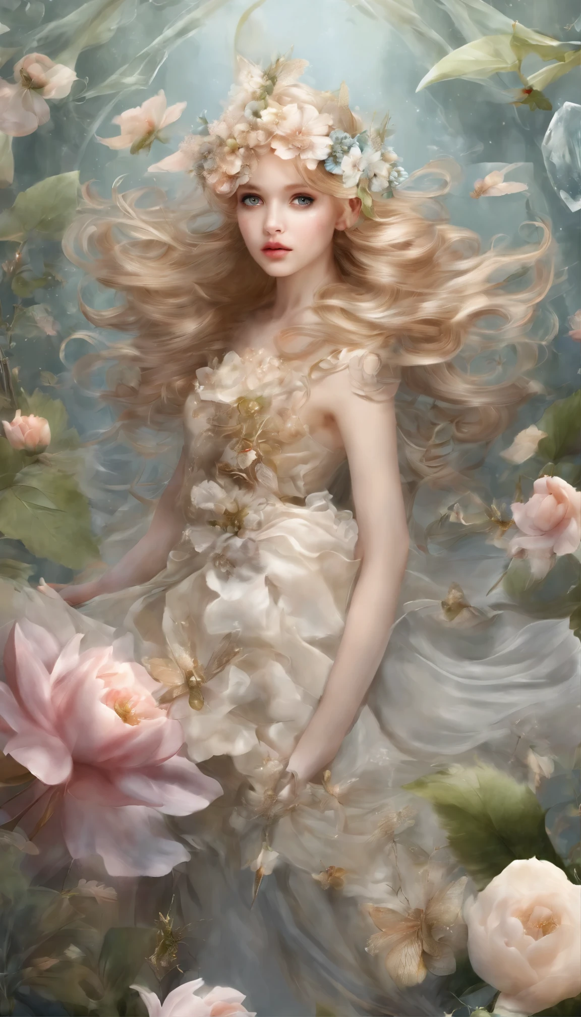 Cute fairies, fantastic scenery, transparency