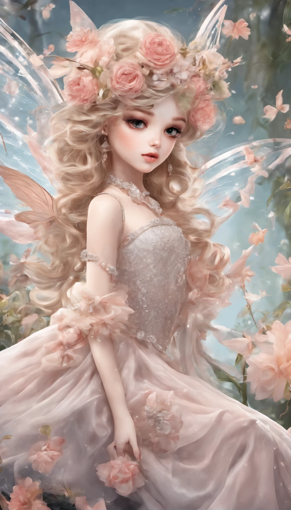 Cute fairies, fantastic scenery, transparency