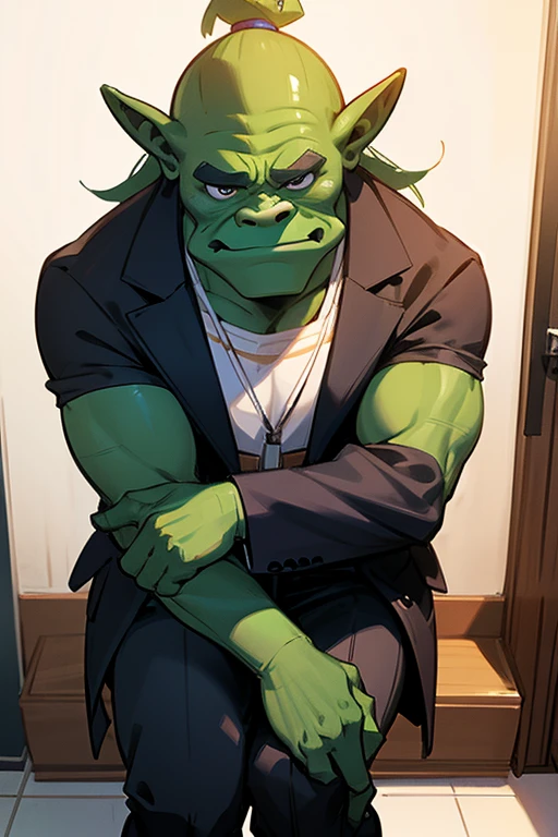 make a social ogre ready to do an interview, sitting and waiting at reception