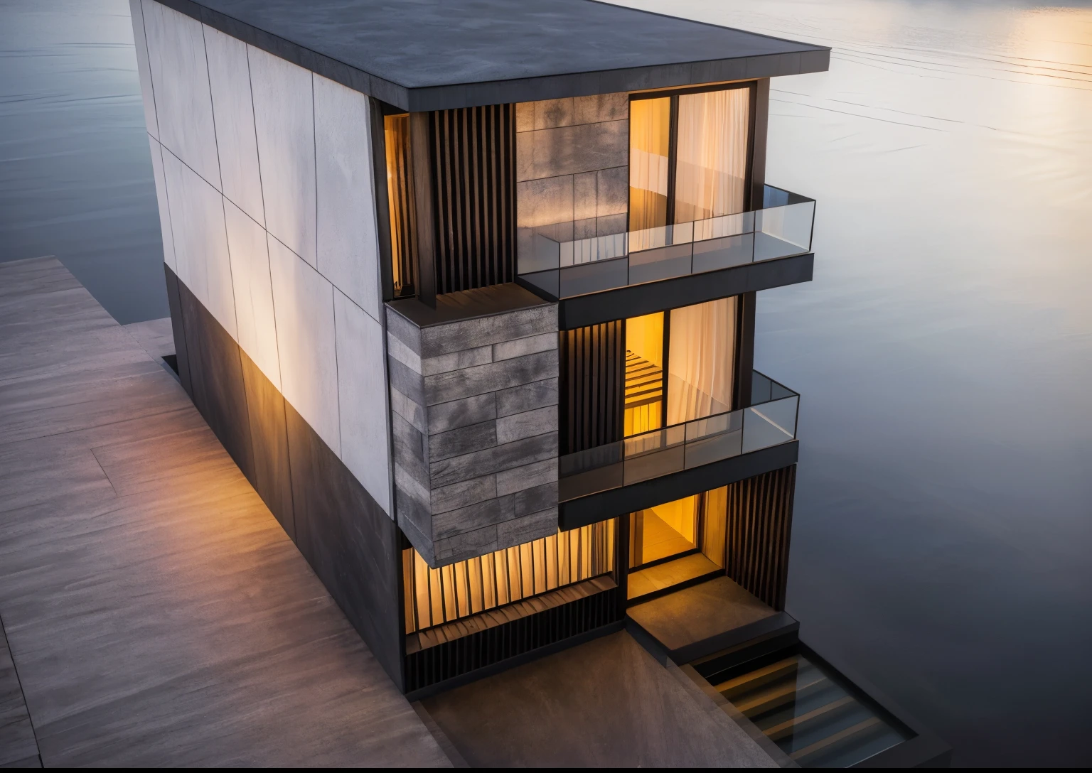 villa modern,night, Realistic, exterior, sunlight, house, RAW photo, 8k uhd, dslr, (high detailed skin:1.3), soft lighting, ultra quality, film grain, Fujifilm XT3, sharp image, best quality, authentic, hight quality,