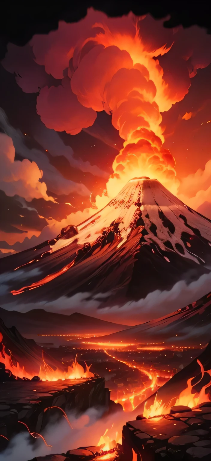 Volcano scene