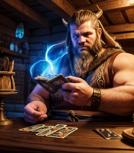 He is sitting facing the viewer Holding his cards with both hands. He looks menacing, Just chubby plump extremely thick thighs (melhor qualidade,4K,8k,high resolution,obra de arte:1.2),ultra-detalhado,realista:1.37,homens,grown-up homens,old homens,fat white muscular homens,cabelo da barriga,large bulges, (((he is in a viking tavern holding magic cards with his hands, he is in a game of magic cards inside a bad tavern, he wears a mystical wizard&#39;s overcoat))). pants,camisa xadrez,barba,nojento,60-year-old homens,family,pai,barriga de urso,terno de abertura. Sentado na beirada da cama. apenas usando sunga no corpo. Looking at the spectator gesturing with his hands. Asking for your hand, pedindo um objeto., Se adequa, vetor, mwvetor