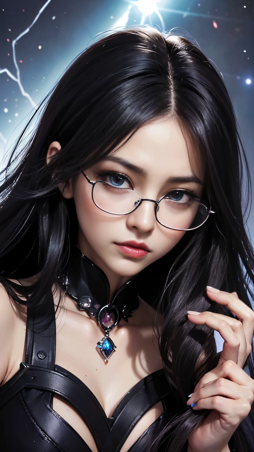 (highest quality,High resolution:1.2),((Best image quality), (masterpiece), (Vibrant, Photo realistic, Realistic, dramatic, dark, Sharp focus, 8k), beautiful, Highly detailed face and skin texture, sexy wedding dress, ((((Glasses))))、Heavenly beauty, Mature Asian Woman,Long black hair, Compensate, Browsing Caution ,Close-up shot, ((Backlight)), Holding a sword, Samurai Wedding、(dark,Threatening:1.1),(Bad luckな:1.1), In the vortex of space,
Heart of a Goth Maiden, Very dark shade.
Her Eyes, Like dazzling fur in a starless haze,
A symphony of despair in their eyes.
Her Mogul Snaps, Mysterious Cemetery,
Think about it, The source of her sadness.
Black hair swaying in the moonlight,
She weaves despair into her dreams.
oh, Her Soul, Shadow&#39;Embrace,
Take me to space.
At each step of the Kelhudelgoring, She summons darkness,
Dance of the Void, Whippler Big Spark.
Her touch is the cold caress of the void,
In her vague existence, I am left confused.
For Love, Bumblewisk, Cosmic Power,
Stars shining in the endless night.
Confusion swirls, Let the emptiness cry out,
Our love is a dazzling dream in the universe.
Gothic Witch of the entire star world,
In your void, I find my soul.
Hypermaximalist, Anime Style, Breathtaking oil paintings, Surreal, Ultra-realistic digital illustrations that mimic the style of oil paintings, Blends seamlessly with Alex Grey&#39;Psychedelic fantasy art by H&#39;The Aesthetics of Biomechanics.r. Giger. Great composition, masterpiece, highest quality, (devil,Satan,Lucifer:1.1),(devilish:1.1),(Bad luck,Bad luckな:1.1),(Powerful numbers:1.1、Big Breasts、Glasses) 、 ((((Huge glasses, Nerd Glasses, thick glasses, round Glasses)))),(((Big Breasts)))、(Red eyes glow:1.6)、(Red glowing eyes,Sharp teeth:1.1),(Black wings,thick,shabby:1.1),(hellish landscape:1.1),(fire,sulfur:1.1),(Threatening atmosphere:1.1),(dark shadows,Threatening presence:1.1),(Bad luck clouds,Stormy Skies:1.1),(dark,Spooky atmosphere:1.1),(Bad luck aura,Evil energy:1.1),(dark aura,cigarette:1.1),(Extreme heat,Burning Flames:1.1),(Surreal,Nightmare Visions:1.1),(Predicting the end:1.1),(Twisted corners,Fiery crown:1.1),(Bad luck whispers,devilish laughter:1.1),(Cry of pain,echoing screams:1.1),(Bad luck symbols,Ancient runes:1.1),(Mysterious Relic,dark artifacts:1.1),(Infernal Ritual,Ritual sacrifice:1.1),(devilish minio