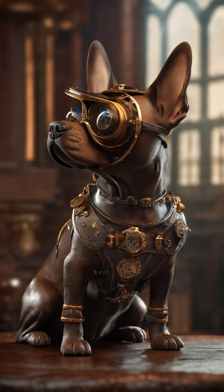 steampunk dog, octane render, hyper realistic, - AR 2:3 –q 2