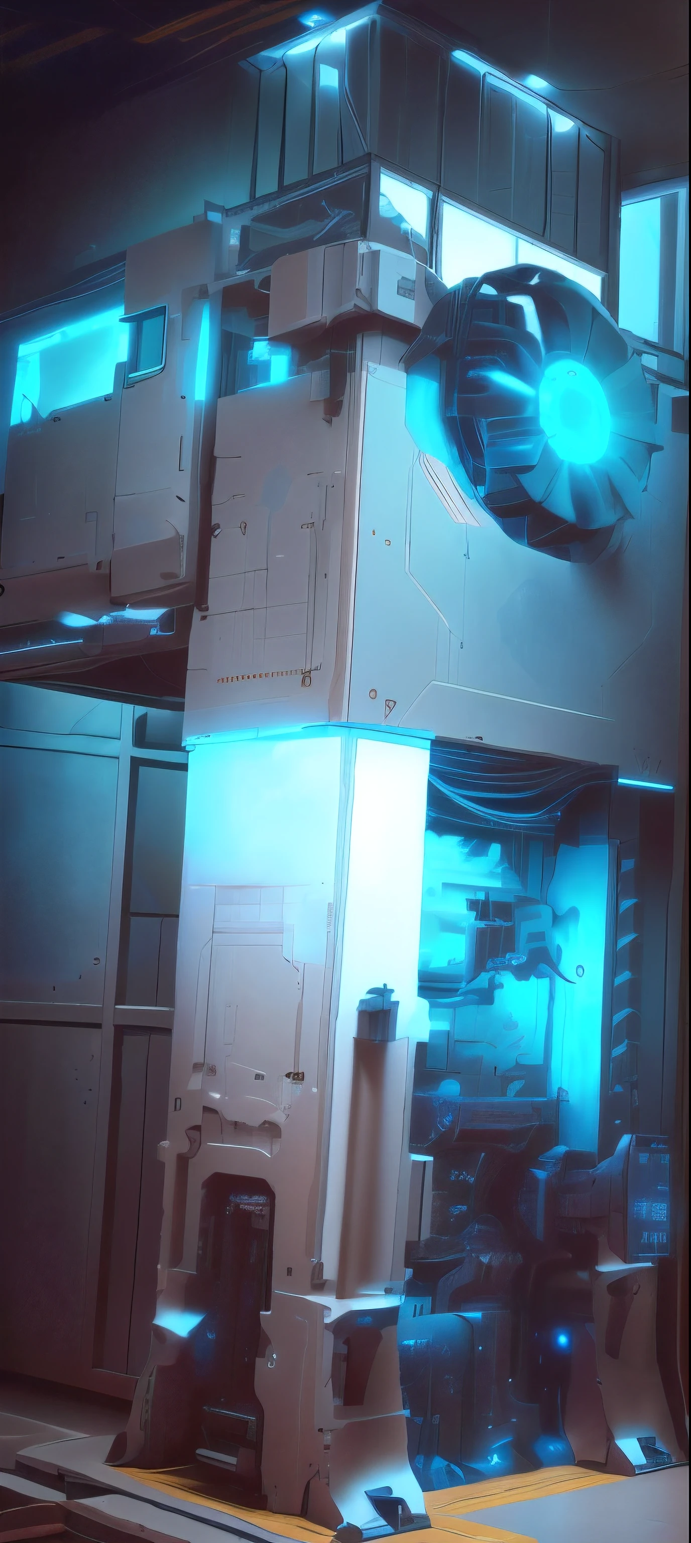 Drawing，There is a large machine on top of it, Detailed technical drawings, Concept map, Detailed mechanical design, blueprint of a laser space gun, Robot warrior, in blueprint form, front orthographic, Crisp 8k line art, Ambient Occlusion:3, Concept map, Attention to detail, Blueprint Diagram, Mechanical details