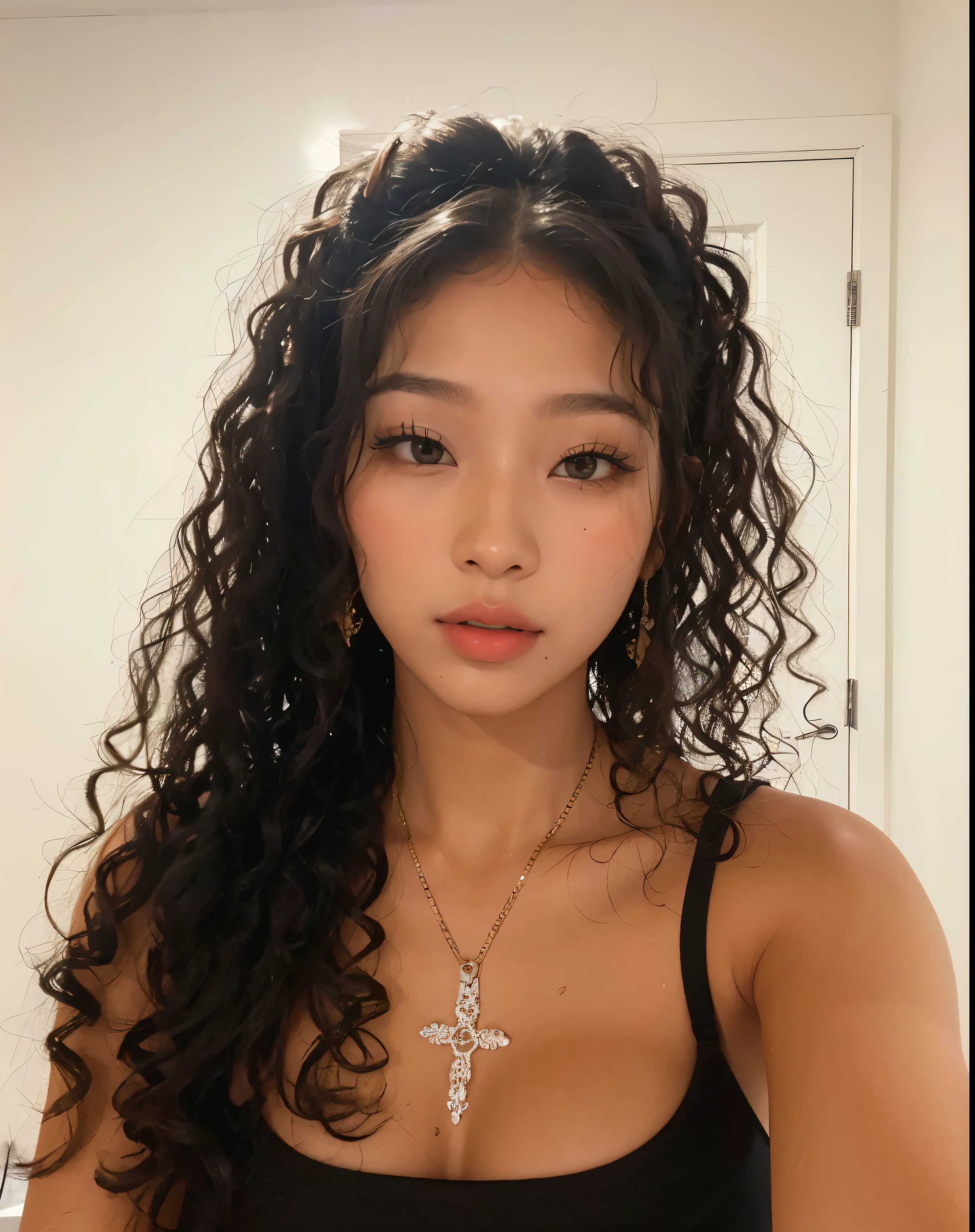 Jennie Kim, Curly hair, darker skin tone