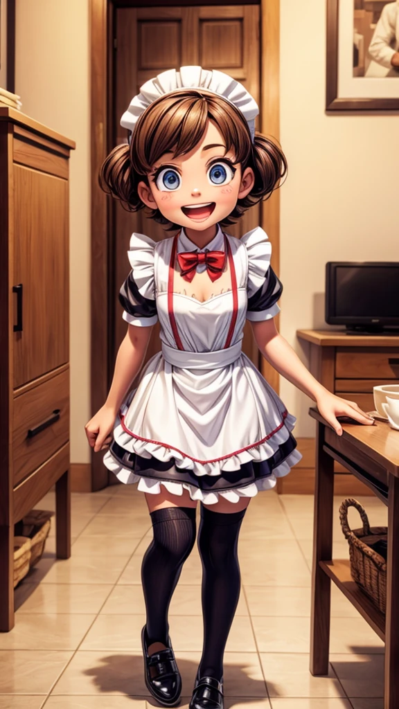 A funny guy in a maid outfit