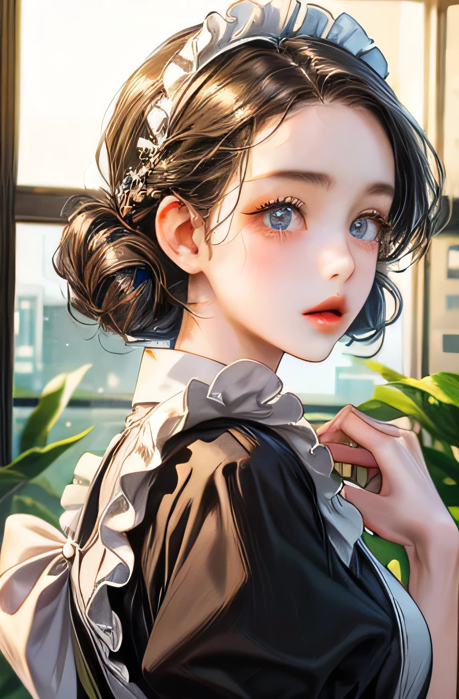 Best Quality、Maid、Harajuku、girl with beautiful features