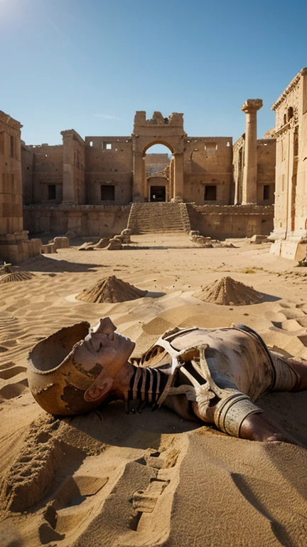 Archaeological site, 1guy digging up bones, high resolution, best quality, masterpiece, very high image quality, ultra-detailed,a detailed archaeological site with pieces of dinosaur skeletons in the sand, highly detailed and realistic pieces of dinosaur bones, ancient ruins, sandy, dusty environment, natural lighting, dramatic shadows, ochre color tones, masterpiece, 8k, ultra-detailed, photorealistic, masterpiece, high definition,  cinematographic detailed image, award winning  picture