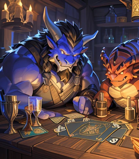 ((( 2 Cabal creatures are dueling on the card table , 2 creatures of darkness are battling on the card table, 2 mystical creatures are comforting each other on the card table )), He is laughing and holding a skull-shaped goblet full of drink., he is euphoric and very happy with his victory in the mystical card game, by He is sitting facing the viewer Holding his cards with both hands. He looks menacing, Just chubby plump extremely thick thighs (melhor qualidade,4K,8k,high resolution,obra de arte:1.2),ultra-detalhado,realista:1.37,homens,grown-up homens,old homens,fat white muscular homens,cabelo da barriga,large bulges, (((he is in a viking tavern holding magic cards with his hands, he is in a game of magic cards inside a bad tavern, he wears a mystical wizard&#39;s overcoat))). pants,camisa xadrez,barba,nojento,60-year-old homens,family,pai,barriga de urso,terno de abertura. Sentado na beirada da cama. apenas usando sunga no corpo. Looking at the spectator gesturing with his hands. Asking for your hand, pedindo um objeto., Se adequa, vetor, mwvetor, (((sitting in a luxurious armchair wearing only red swim trunks with open legs wearing socks with his hands on his thigh with his hands on the armchair , with one hand in his hair. Olhando para o expectador. )))