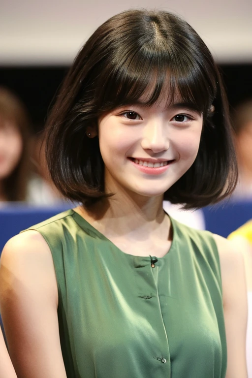 ,cute、 Medium Hair,Silk camisole、Facing the audience、smile