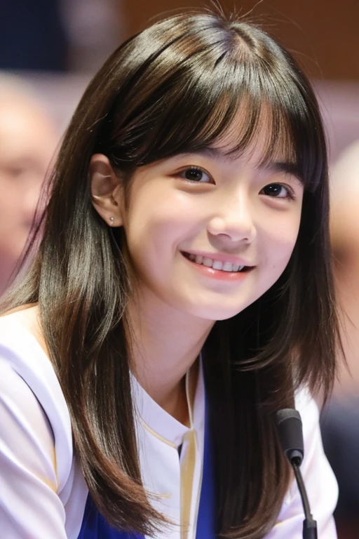 ,(Cute 3.0)、 Medium Hair,(Silk Camisole 8.0)、Facing the audience、No makeup、smile
