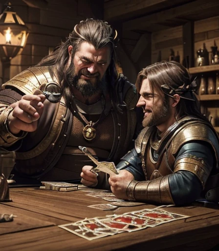 ((( 2 Cabal creatures are dueling on the card table , 2 creatures of darkness are battling on the card table, 2 mystical creatures are comforting each other on the card table )), He is laughing and holding a skull-shaped goblet full of drink., he is euphoric and very happy with his victory in the mystical card game, by He is sitting facing the viewer Holding his cards with both hands. He looks menacing, Just chubby plump extremely thick thighs (melhor qualidade,4K,8k,high resolution,obra de arte:1.2),ultra-detalhado,realista:1.37,homens,grown-up homens,old homens,fat white muscular homens,cabelo da barriga,large bulges, (((he is in a viking tavern holding magic cards with his hands, he is in a game of magic cards inside a bad tavern, he wears a mystical wizard's overcoat))). pants,camisa xadrez,barba,nojento,60-year-old homens,family,pai,barriga de urso,terno de abertura. Sentado na beirada da cama. apenas usando sunga no corpo. Looking at the spectator gesturing with his hands. Asking for your hand, pedindo um objeto., Se adequa, vetor, mwvetor, (((sitting in a luxurious armchair wearing only red swim trunks with open legs wearing socks with his hands on his thigh with his hands on the armchair , with one hand in his hair. Olhando para o expectador. )))
