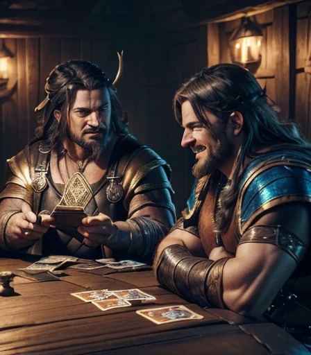 ((( 2 Cabal creatures are dueling on the card table , 2 creatures of darkness are battling on the card table, 2 mystical creatures are comforting each other on the card table )), He is laughing and holding a skull-shaped goblet full of drink., he is euphoric and very happy with his victory in the mystical card game, by He is sitting facing the viewer Holding his cards with both hands. He looks menacing, Just chubby plump extremely thick thighs (melhor qualidade,4K,8k,high resolution,obra de arte:1.2),ultra-detalhado,realista:1.37,homens,grown-up homens,old homens,fat white muscular homens,cabelo da barriga,large bulges, (((he is in a viking tavern holding magic cards with his hands, he is in a game of magic cards inside a bad tavern, he wears a mystical wizard&#39;s overcoat))). pants,camisa xadrez,barba,nojento,60-year-old homens,family,pai,barriga de urso,terno de abertura. Sentado na beirada da cama. apenas usando sunga no corpo. Looking at the spectator gesturing with his hands. Asking for your hand, pedindo um objeto., Se adequa, vetor, mwvetor, (((sitting in a luxurious armchair wearing only red swim trunks with open legs wearing socks with his hands on his thigh with his hands on the armchair , with one hand in his hair. Olhando para o expectador. )))