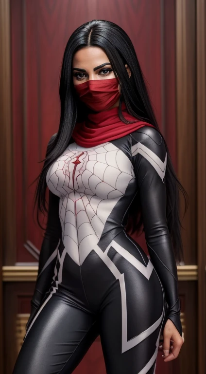 18yo Girl，White Spider-Man suit，short and wavy hair，blondehair，beautifulface，lluvia，teto，The Masterpiece，exquisite detailing，Perfect anatomy，best qulity，ultra-highresolution，4k, Full body Shot
