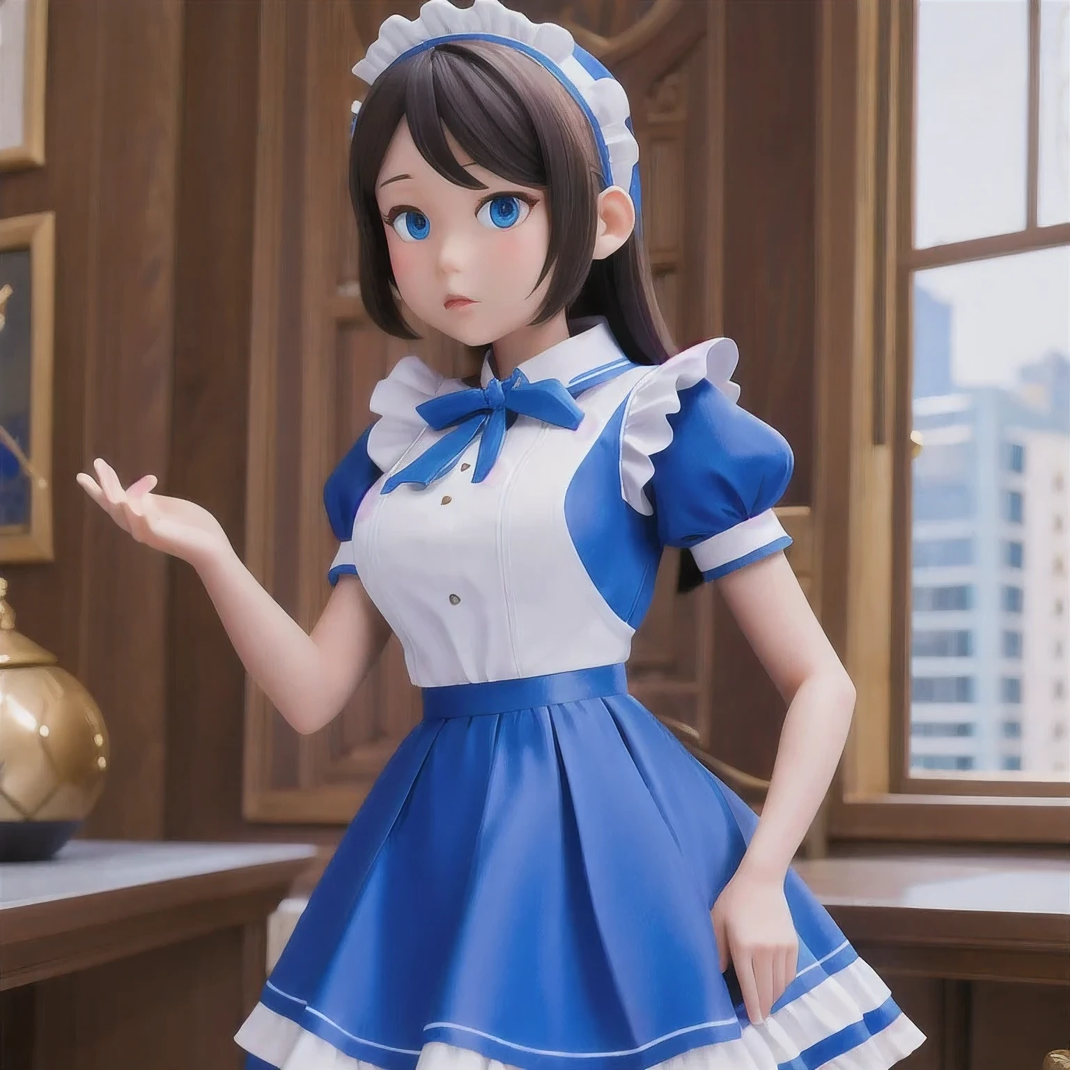 Maid uniform((（one Maid uniform）))Cobalt Blue