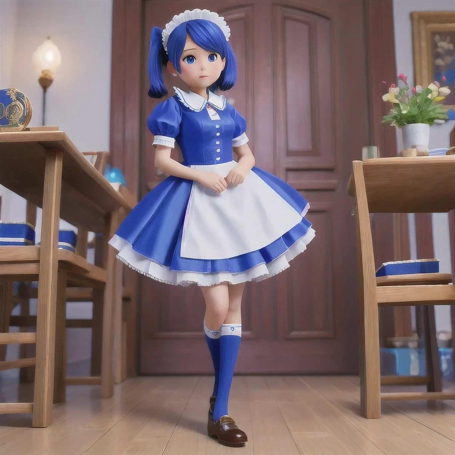 Maid uniform((（one Maid uniform）))Cobalt Blue